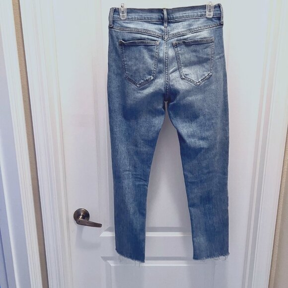 Old Navy-4 Pairs-Black, Gray, Blue-Size 0-Distressed-High Rise-OG Straight-Droit - Picture 14 of 15